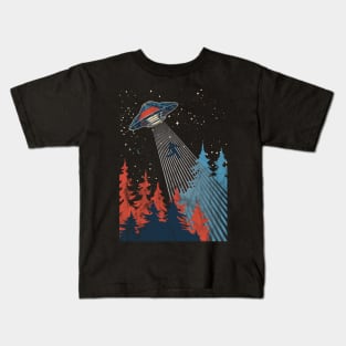 UFO Abduction Distressed Kids T-Shirt